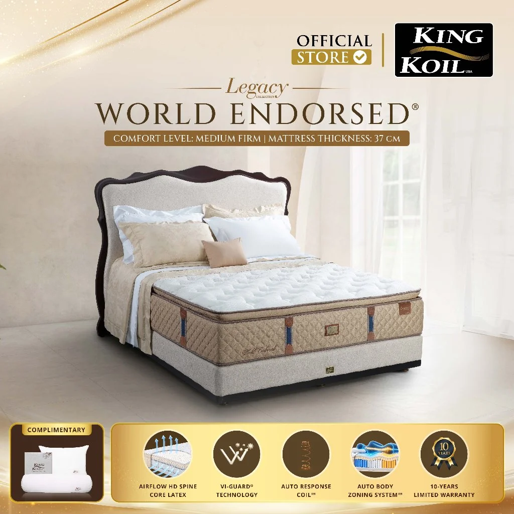KING KOIL World Endorsed - Kasur Spring Bed [Full Set]