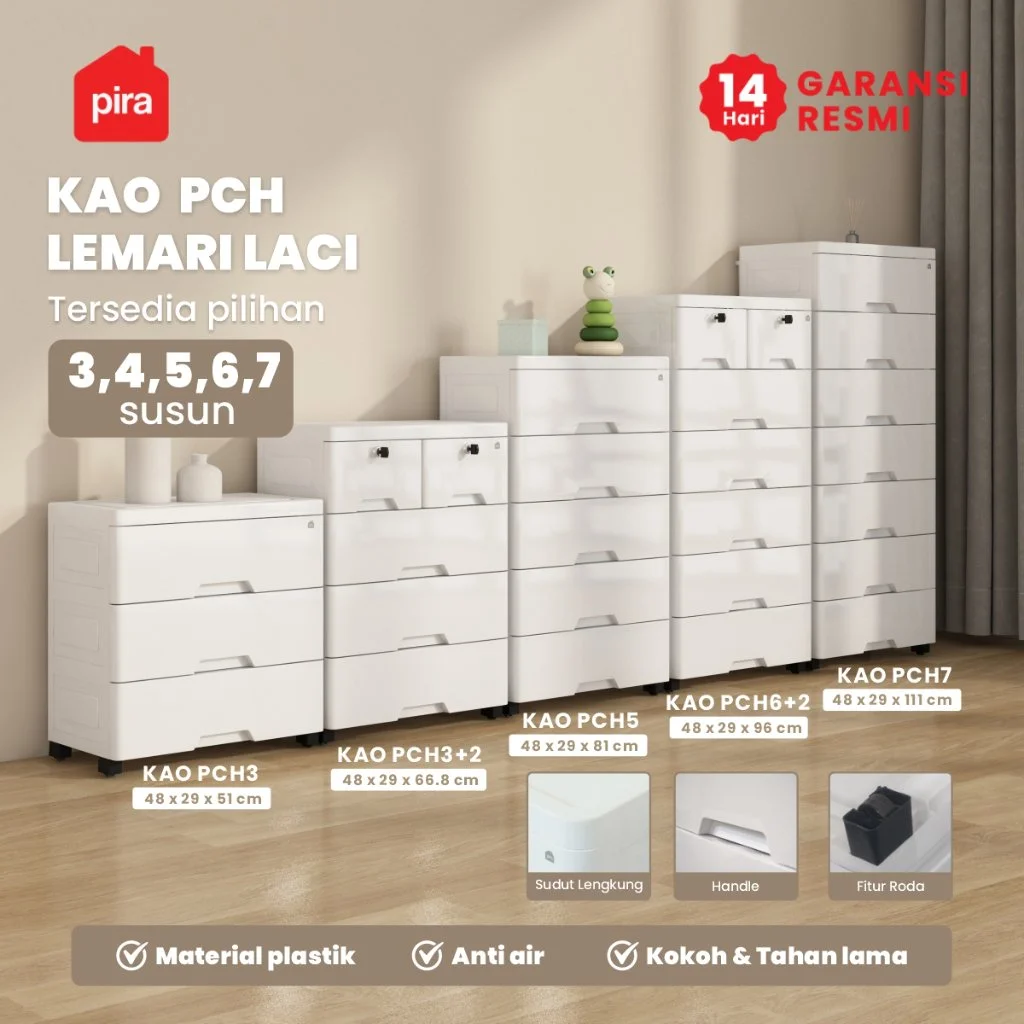 PIRA METROPOLIS - KAO PCH Lemari Laci Plastik / Lemari Plastik / Drawer Plastik / Lemari Bayi / Lemari Pakaian Anak